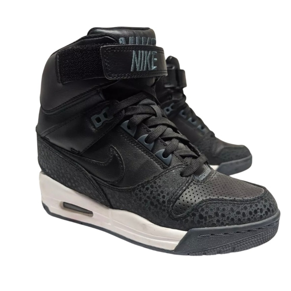 Nike Women's Black High-Top Sneakers with White Midsole Accent